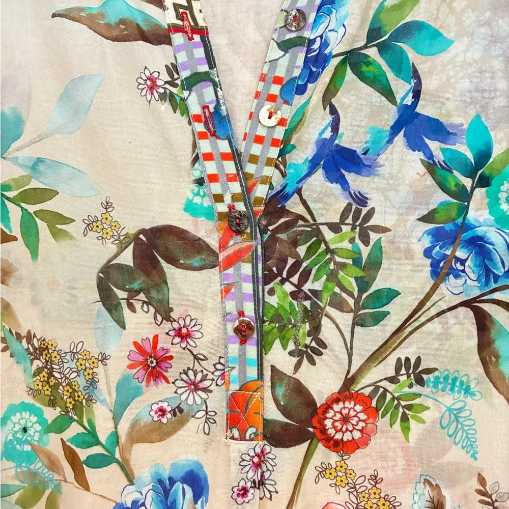 Johnny Was Floral Multicolor Midi Dress - Picture 2 of 6